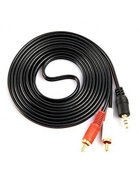 Audio Video 2RCA Stereo Cables with 3.5mm Aux Jack for Home Theaters, Music Players, Set-up Boxes, DVD Players, Speakers and LCD/LED TVs