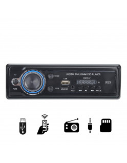 Techista 2023 Single Din USB/FM/AUX/MMC with AUX Cable Car Stereo System Music Player