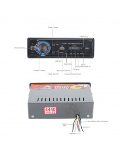 Techista 2023 Single Din USB/FM/AUX/MMC with AUX Cable Car Stereo System Music Player