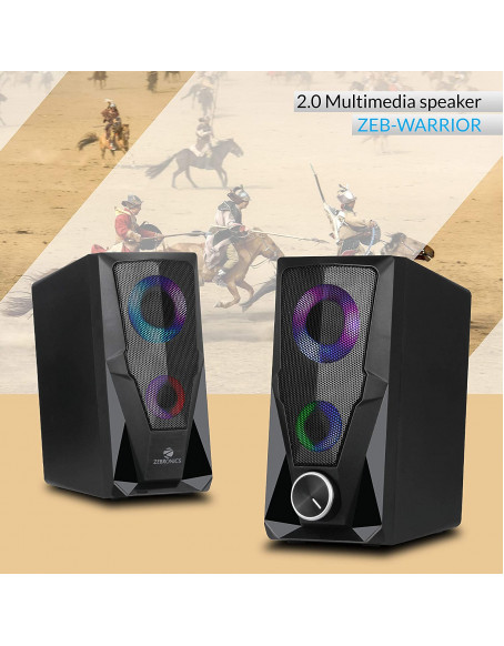 Zebronics Zeb-Warrior 2.0 Multimedia Speaker with Aux Connectivity,USB Powered and Volume Control