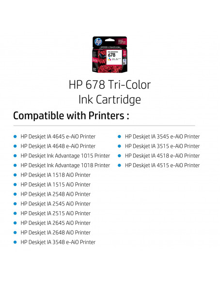 HP 678 Tri-Color Ink Cartridge