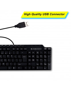 Zebronics ZEB-KM2100 Multimedia USB Keyboard Comes with 114 Keys Including 12 Dedicated Multimedia Keys & with Rupee Key