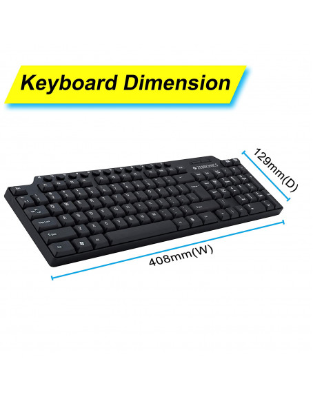 Zebronics ZEB-KM2100 Multimedia USB Keyboard Comes with 114 Keys Including 12 Dedicated Multimedia Keys & with Rupee Key