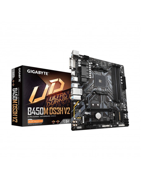 GIGABYTE AMD B450M DS3H V2 Ultra Durable Motherboard with Digital VRM Solution, GIGABYTE Gaming LAN and Bandwidth Management, PCIe Gen3 x4 M.2, Anti-Sulfur Resistor, RGB LED Strip Header