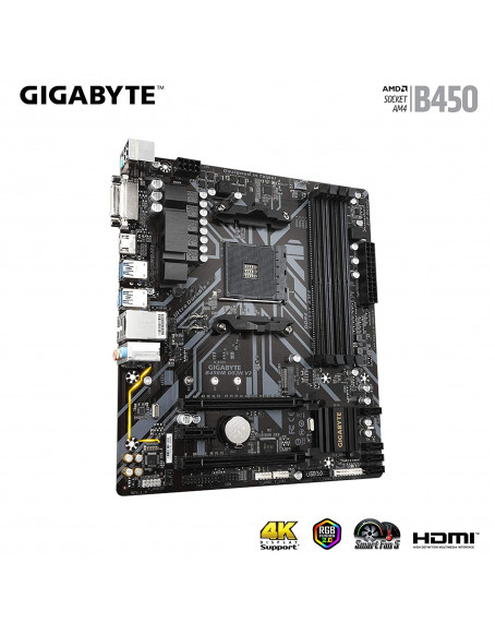 GIGABYTE AMD B450M DS3H V2 Ultra Durable Motherboard with Digital VRM Solution, GIGABYTE Gaming LAN and Bandwidth Management, PCIe Gen3 x4 M.2, Anti-Sulfur Resistor, RGB LED Strip Header