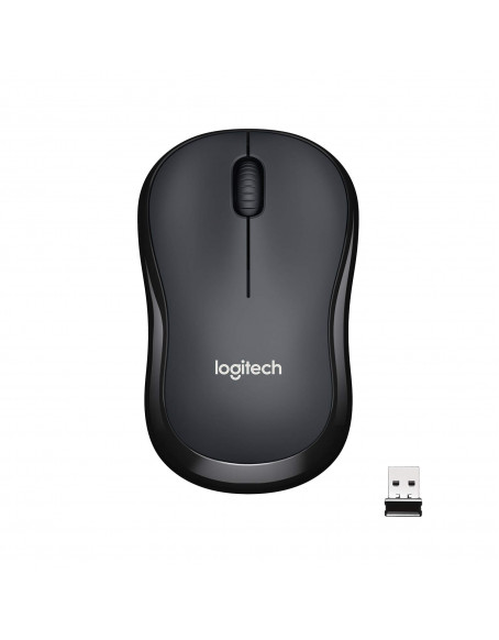 Logitech M221 Wireless Mouse, Silent Buttons, 2.4 GHz with USB Mini Receiver, 1000 DPI Optical Tracking, 18-Month Battery Life, Ambidextrous PC/Mac/Laptop - Charcoal Grey