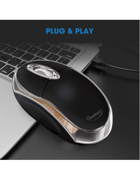 rc Quantum QHM222 Wired Mouse (Black)