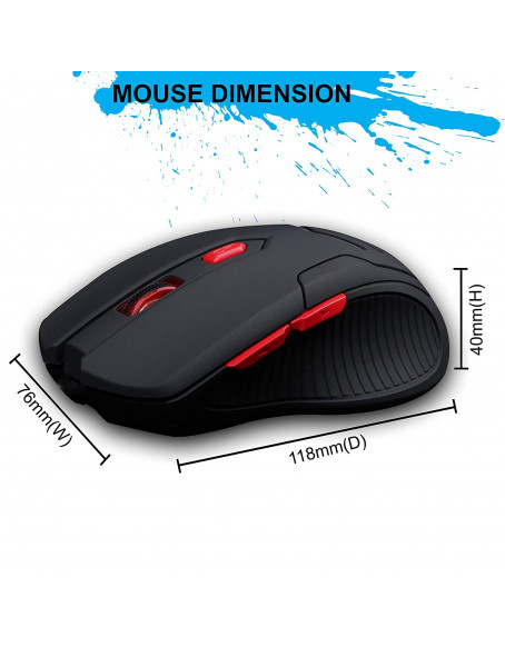 Zebronics Zeb Feather - Premium USB Gaming Mouse with 6 Buttons, Upto 3200 DPI and Anti Slip Mouse Pad