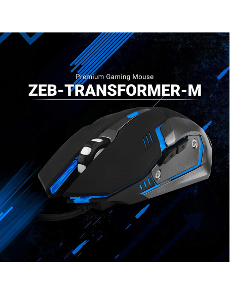 Zebronics Zeb-Transformer-M Optical USB Gaming Mouse with LED Effect(Black)