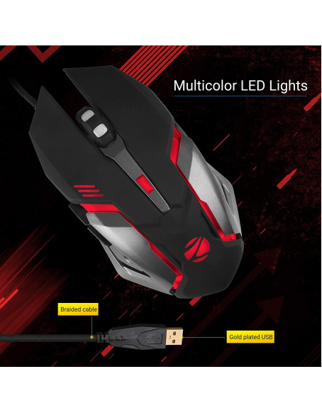 Zebronics Zeb-Transformer-M Optical USB Gaming Mouse with LED Effect(Black)