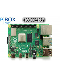 PiBOX India Raspberry Pi 4 8GB Raspberry PI 4 Model B 4B SBC IOT Board - Broadcom 1.5GHZ A72 Processor with 8 GB DDR4 4K Video - Dual Micro HDMI, Gigabit Network - 2020 Model