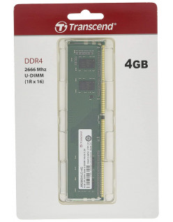 Transcend 4GB DDR4 2666 MHz Memory Module - Memory Module (4GB, 1X4GB, DDR4, 2666MHz, 288-Pin DIMM, CL19 UDIMM) JM2666HLD-4G [AIIPL_BLR]