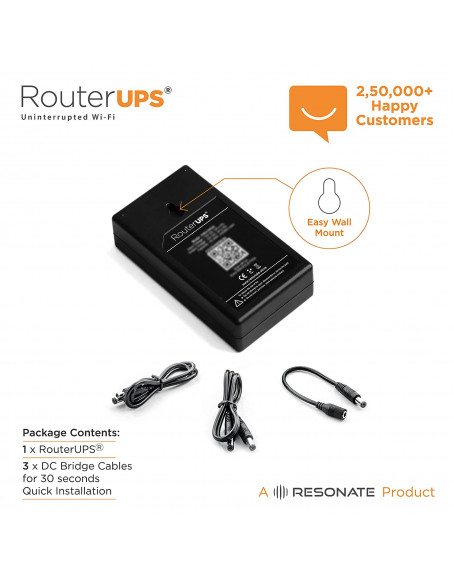 RESONATE RouterUPS CRU12V2A Power Backup for Wi-Fi Router (Black)