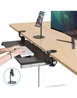 Adjustable Keyboard Tray with Mouse Slide