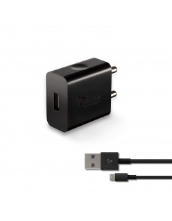 Syska WC-2A Single Port Charger ( Cable Included) (Black)