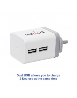 Combo of Dual USB 2. 4 A Fast Phone Charger Micro USB syc and Charge Cables