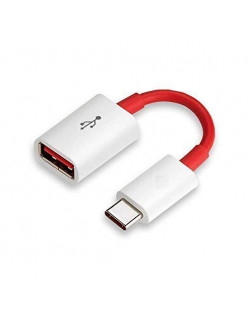 FASHIONISTA USB 3.0 to Type-C OTG Cable Male-Female Adapter Compatible with All C Type Supported Mobile Smartphone and Other Devices (White & Red)