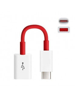 FASHIONISTA USB 3.0 to Type-C OTG Cable Male-Female Adapter Compatible with All C Type Supported Mobile Smartphone and Other Devices (White & Red)