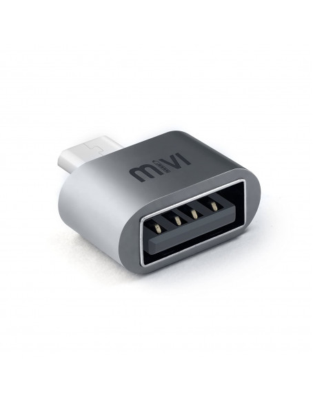 Roll over image to zoom in Mivi OAM2AN Micro USB to USB A Female OTG Adapter - (Grey)