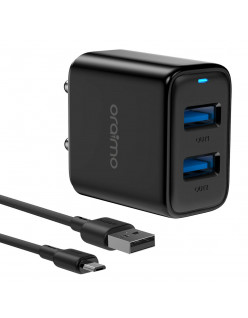 oraimo Firefly-2S 5.0V/2.4A Dual USB Fast Wall Charger and Micro-USB Cable with Multi-Protection