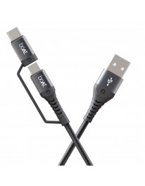 boAt Deuce USB 300 2 in 1 Type-C & Micro USB Stress Resistant, Sturdy Cable with 3A Fast Charging & 480mbps Data Transmission, 10000+ Bends Lifespan and Extended 1.5m Length(Mercurial Black) 4.3 out of 5 stars 2,121