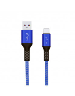 pTron Solero 3.1A (15W) Type-C Data & Fast Charging Cable, 480Mbps Data Sync, Strong & Durable 1-Meter Long USB Cable for Type-C Devices - (Blue)