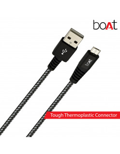 boAt Rugged v3 Extra Tough Unbreakable Braided Micro USB Cable 1.5 Meter (Black)