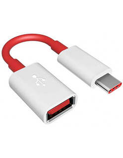 JGD PRODUCTS USB 3.0 to Type-C OTG Cable Male-Female Adapter Compatible with All C Type Supported Mobile Smartphone and Other Devices (White & Red)