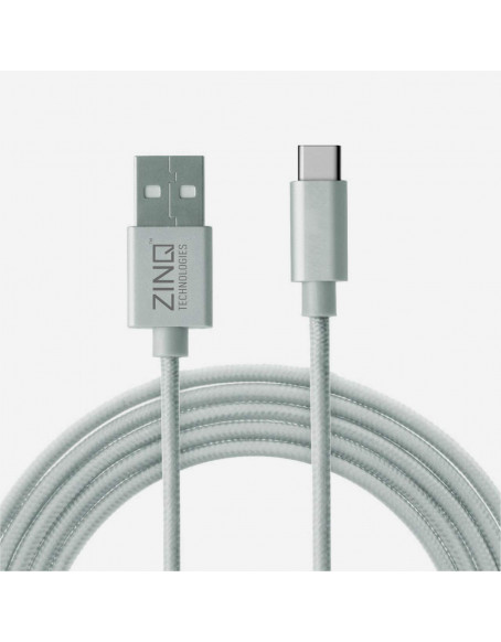 Zinq Technologies USB Type-C to USB-A 2.0 Cable - 3.2 Feet (1 Meters) - Silver