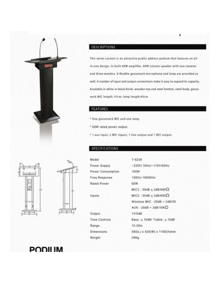 Podiums for offices and schools