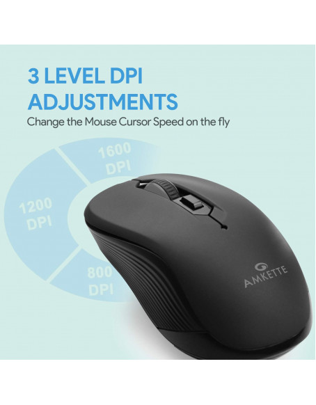 Amkette Hush Pro Nexus Silent Wireless Mouse