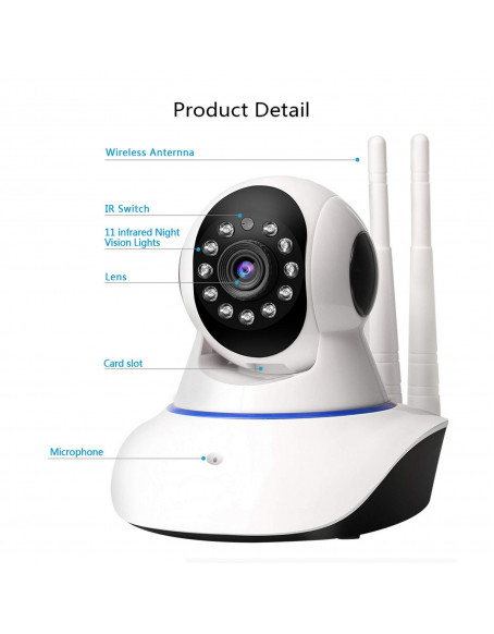 Conbre MultipleXR2 Pro {Upgraded} HD Smart WiFi Wireless IP CCTV Security Camera | Night Vision